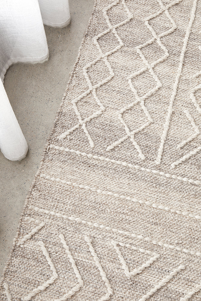 Arya Stitch Woven Rug Natural