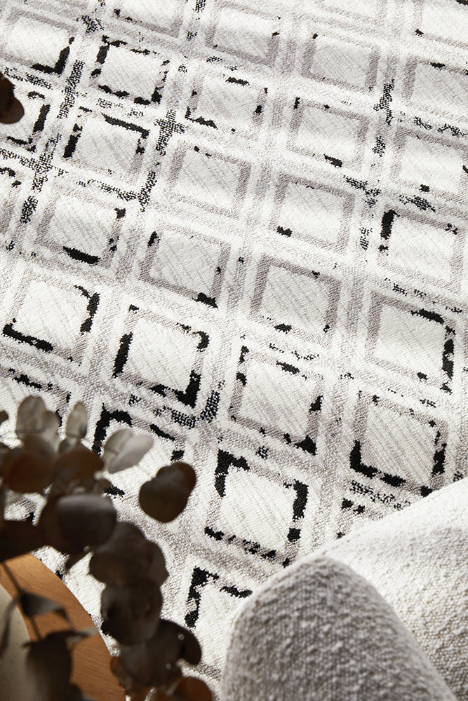 Jordyn Modern Rug White Black Grey