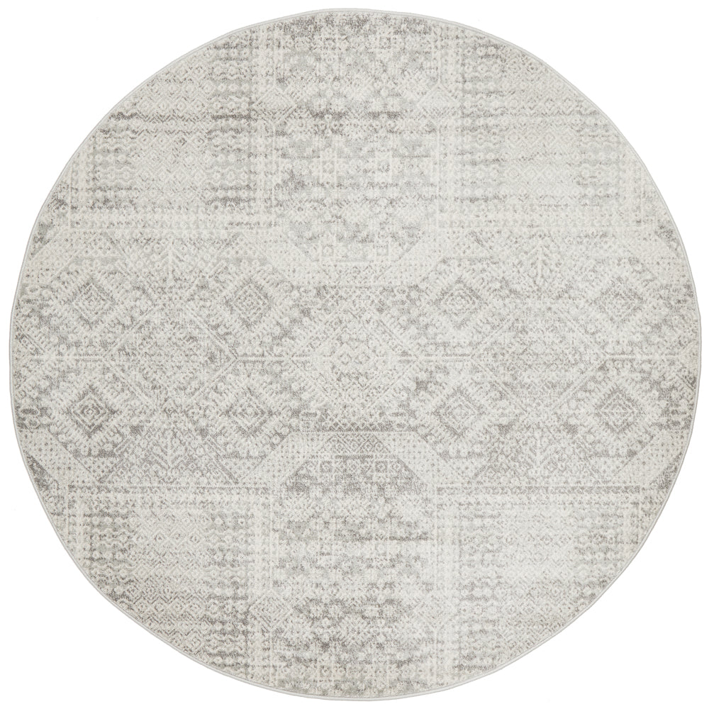 Mirage Zelda Silver Grey Round Rug