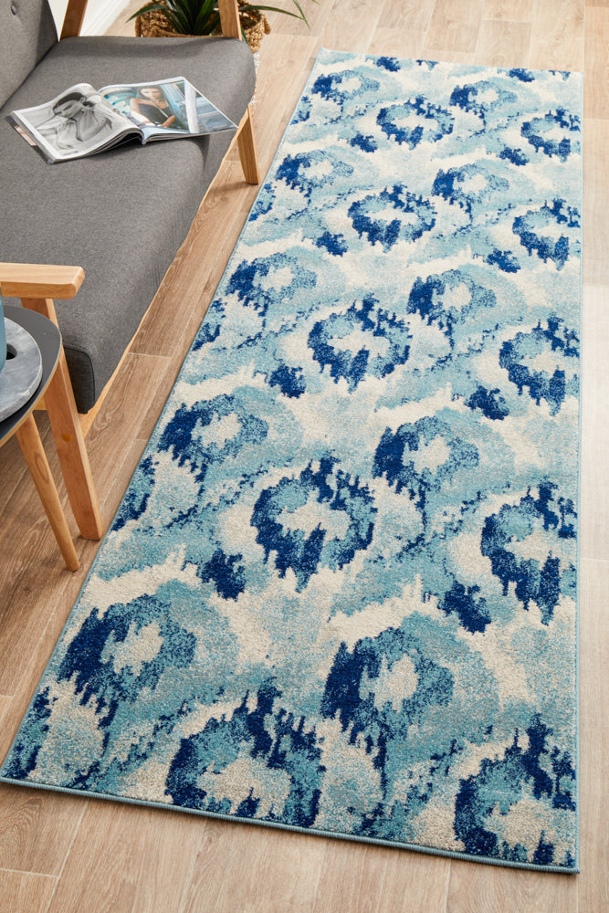 Mirage Lesley Whimsical Blue Runner Rug