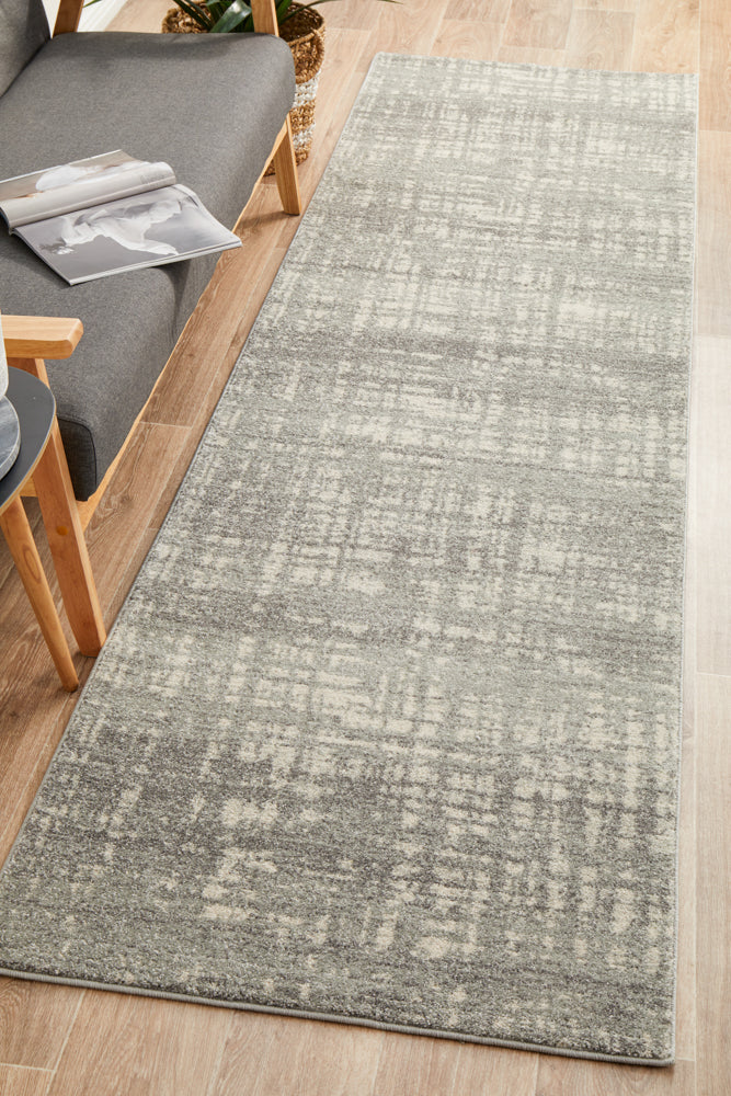 Mirage Ashley Abstract Modern Silver Grey Runner Rug