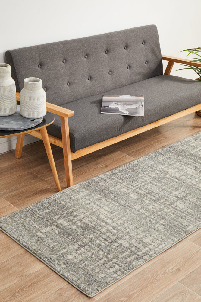 Mirage Ashley Abstract Modern Silver Grey Runner Rug