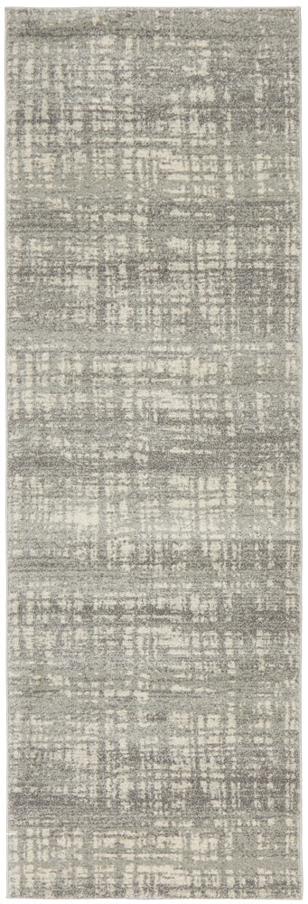 Mirage Ashley Abstract Modern Silver Grey Runner Rug