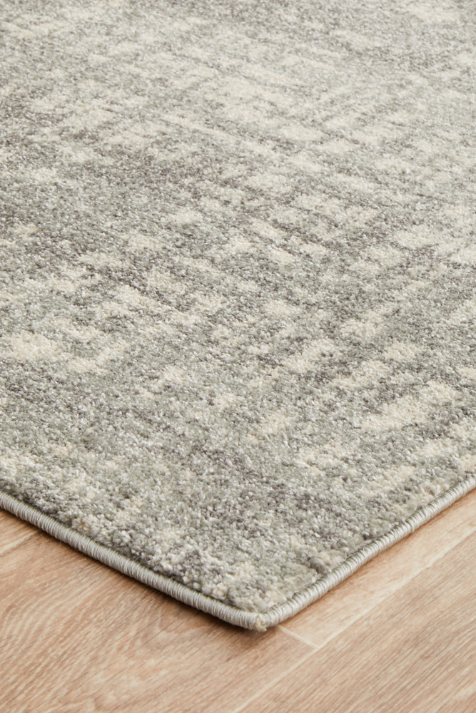 Mirage Ashley Abstract Modern Silver Grey Runner Rug