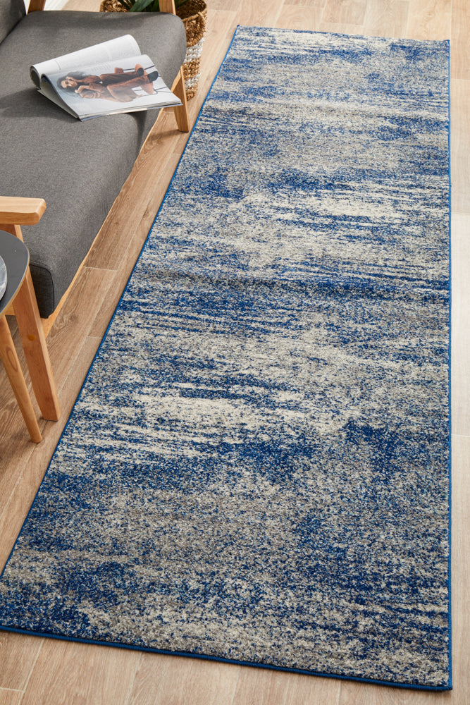 Mirage Casandra Dunescape Modern Blue Grey Runner Rug