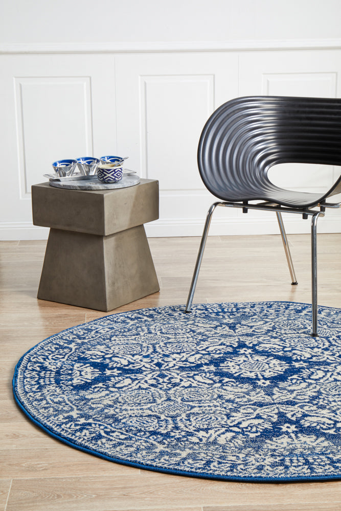 Mirage Gwyneth Stunning Transitional Navy Round Rug