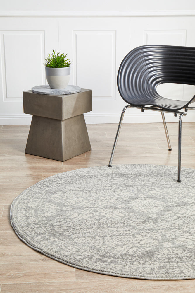 Mirage Gwyneth Stunning Transitional Silver Round Rug