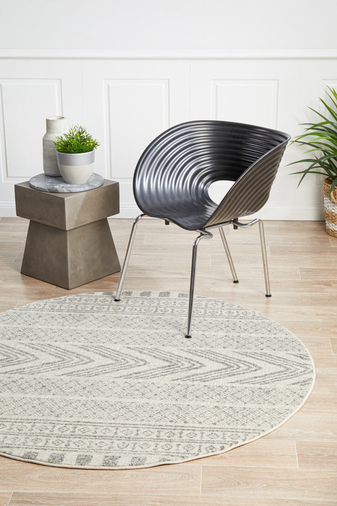 Mirage Adani  Modern Tribal Design Grey Round Rug