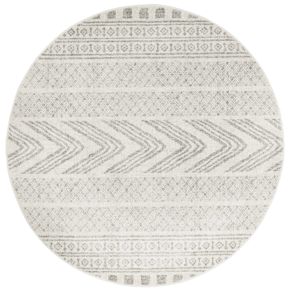 Mirage Adani  Modern Tribal Design Grey Round Rug