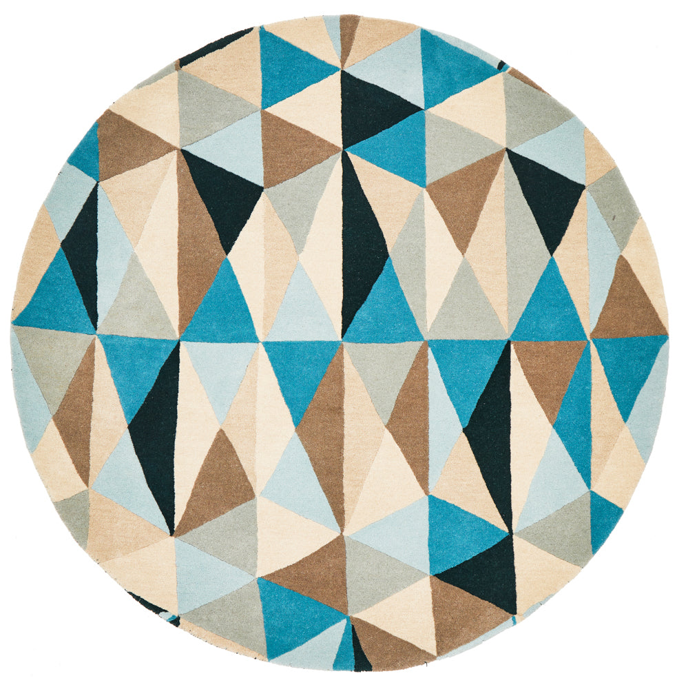 Matrix Pure Wool 901 Turquoise Round Rug