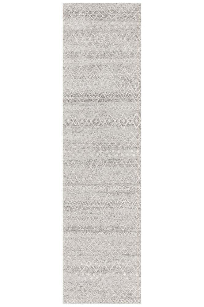 Oasis Nadia Grey Rustic Tribal Runner Rug