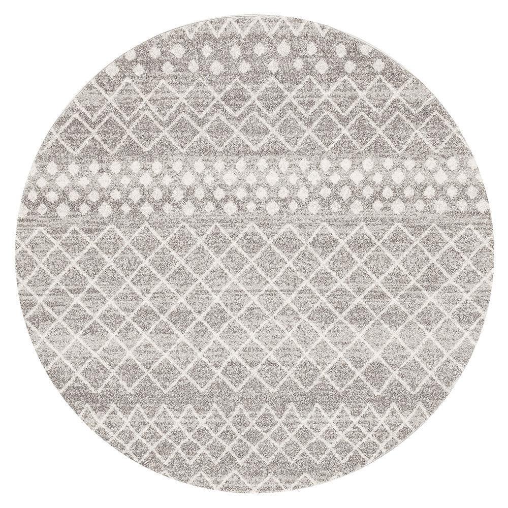 Oasis Selma Silver Tribal Round Rug