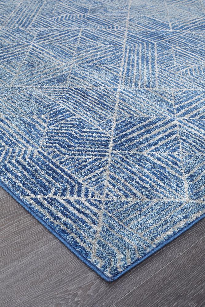 Oasis Kenza Contemporary Navy Runner Rug