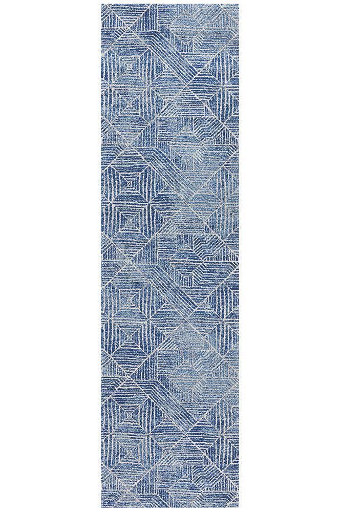 Oasis Kenza Contemporary Navy Runner Rug