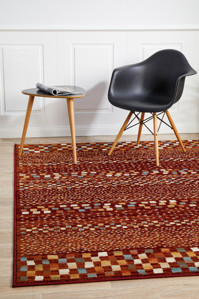 Oxford Squares Rust Rug