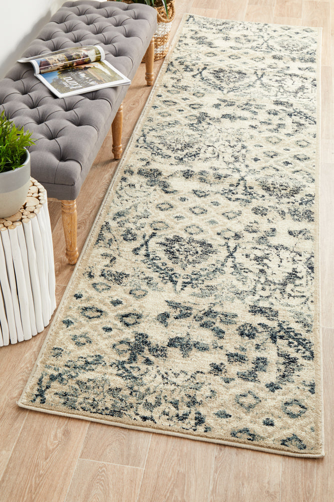 Oxford Illusion Blue Runner Rug