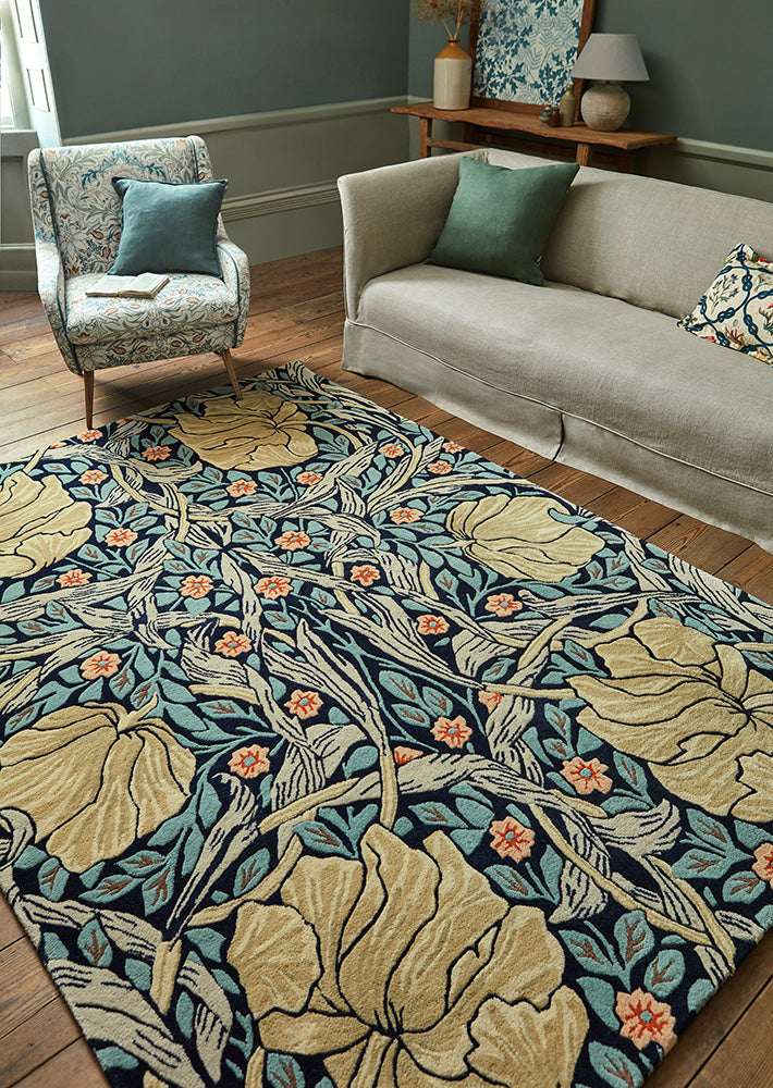 Morris & Co Pimpernel Indigo 028818 Rug