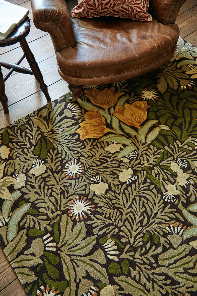 Morris & Co Bower Twining Vine Green 128207 Rug