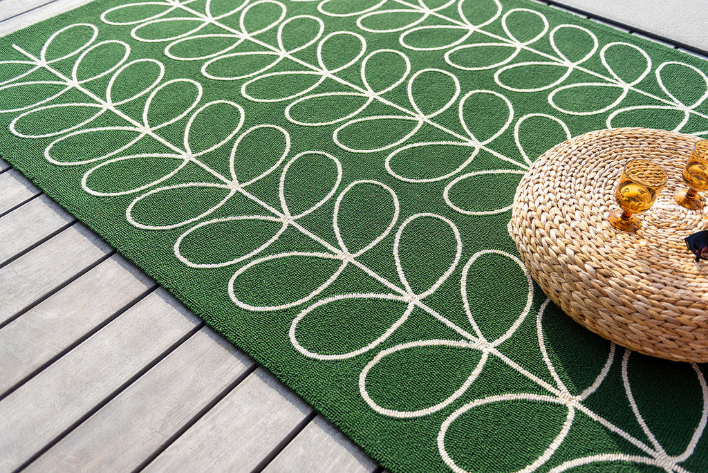 Orla Kiely Linear Stem Jade Outdoor Rug 460507