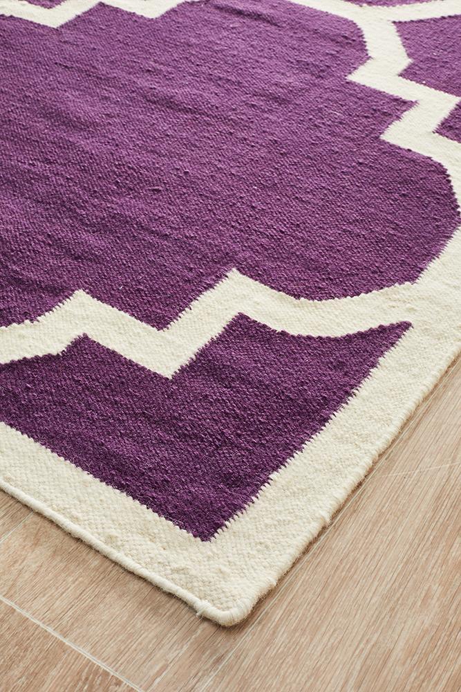 Nomad Pure Wool Flatweave 23 Aubergine Rug