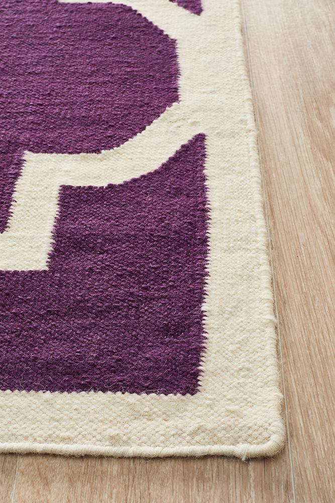 Nomad Pure Wool Flatweave 23 Aubergine Rug