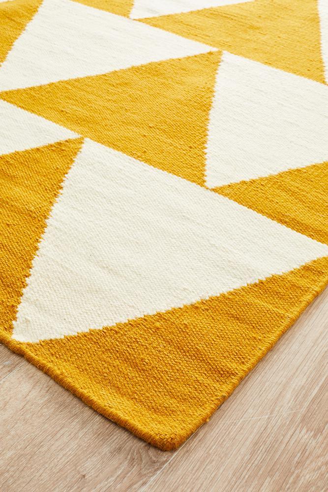 Nomad Pure Wool Flatweave 26 Yellow Runner