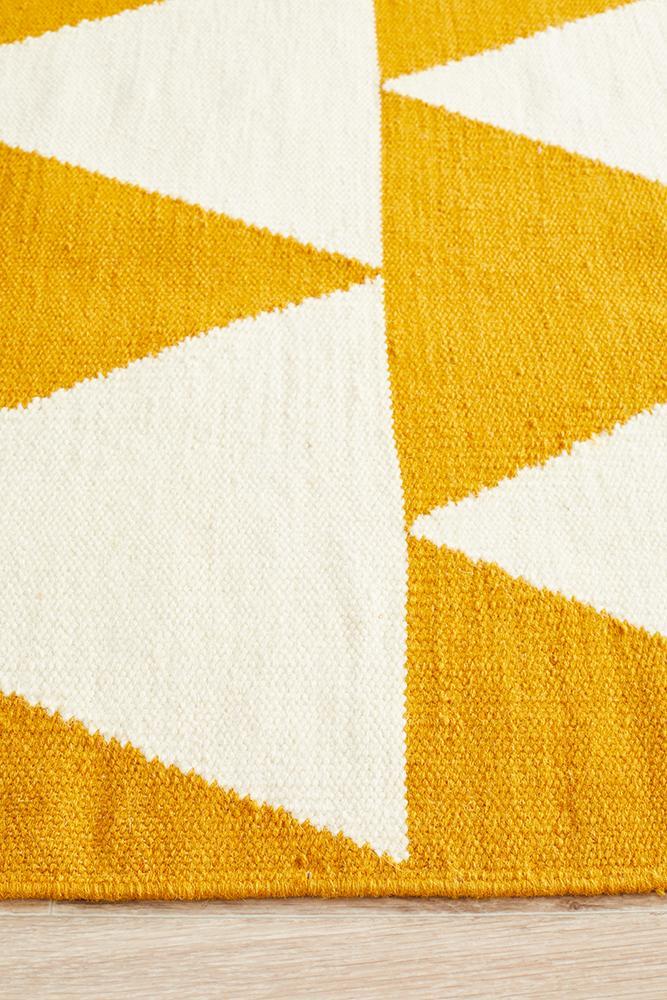 Nomad Pure Wool Flatweave 26 Yellow Runner