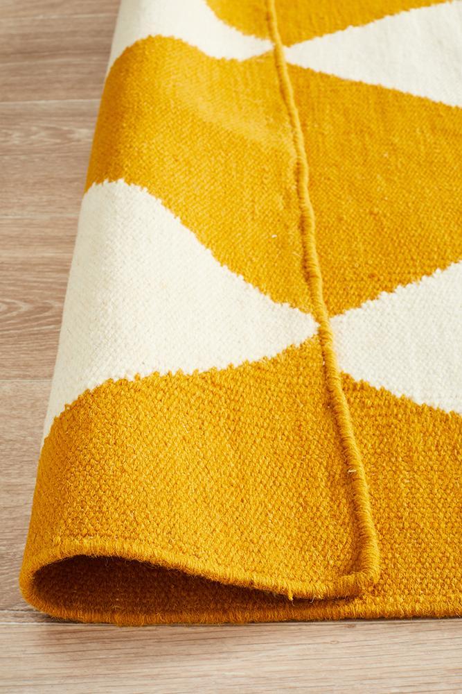 Nomad Pure Wool Flatweave 26 Yellow Runner