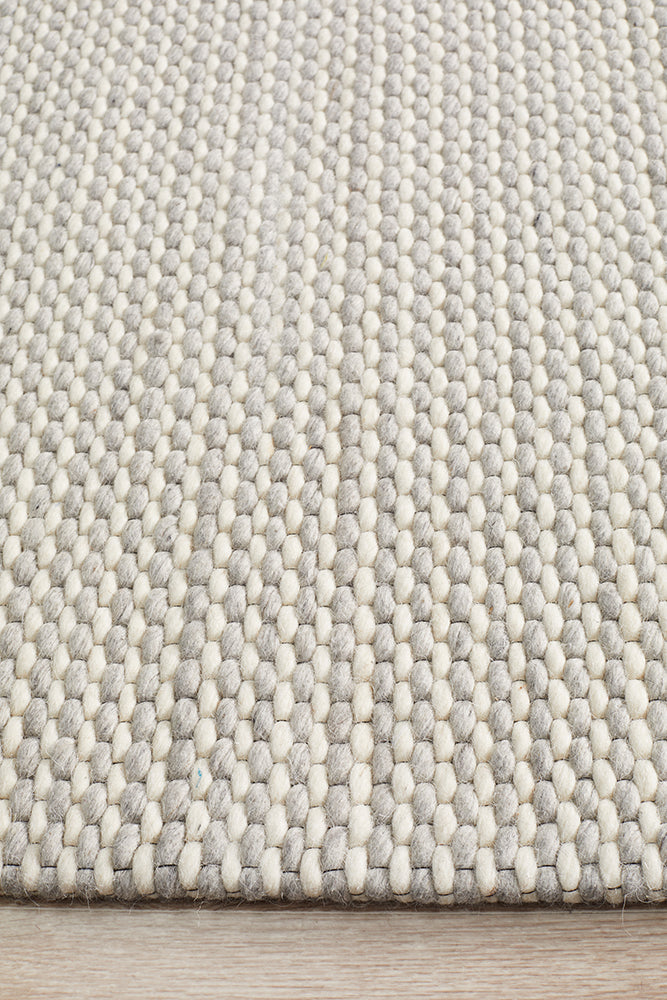 Studio Oskar Felted Wool Striped Rug Grey White – Mega Rugs